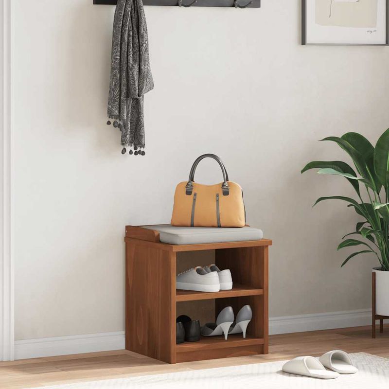 Casa si Gradina - Mobilier - Organizare si depozitare - Bancute - Banca pentru hol „SANDNES” 45 x 40 x 50 cm din lemn masiv de pin - Infinity.ro