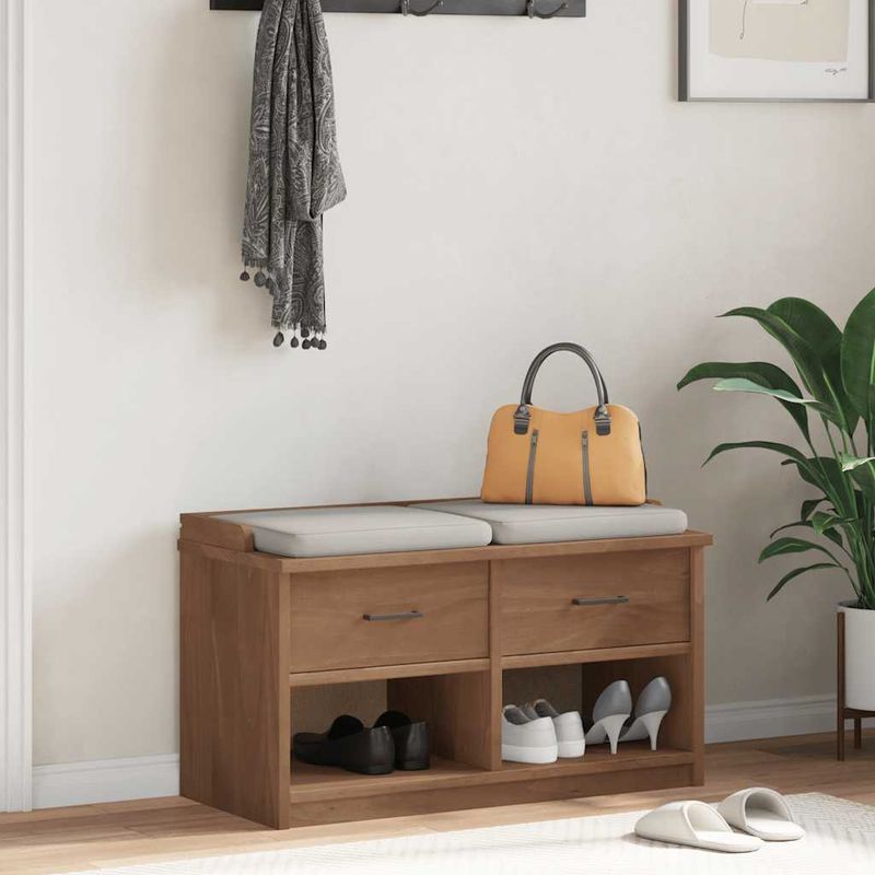 Casa si Gradina - Mobilier - Organizare si depozitare - Bancute - Banca pentru hol, „SANDNES” 87x40x50 cm din lemn masiv de pin - Infinity.ro