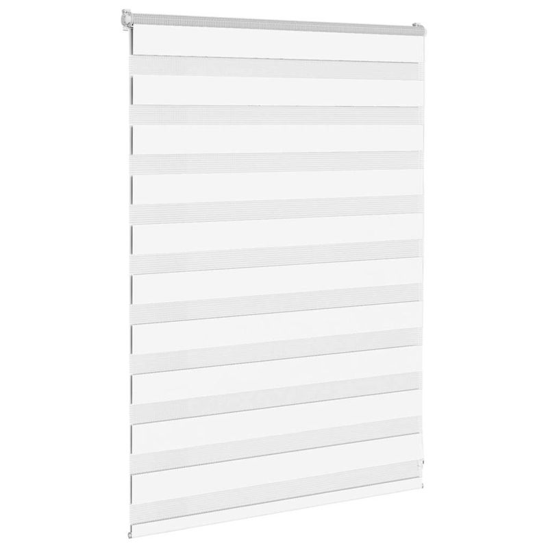Casa si Gradina - Textile si covoare - Rulouri si jaluzele - Jaluzea tip zebra alb latime tesatura 95,9 cm poliester, mărime 100x100 cm - Infinity.ro