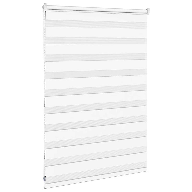 Casa si Gradina - Textile si covoare - Rulouri si jaluzele - Jaluzea tip zebra alb latime tesatura 95,9 cm poliester, mărime 100x100 cm - Infinity.ro