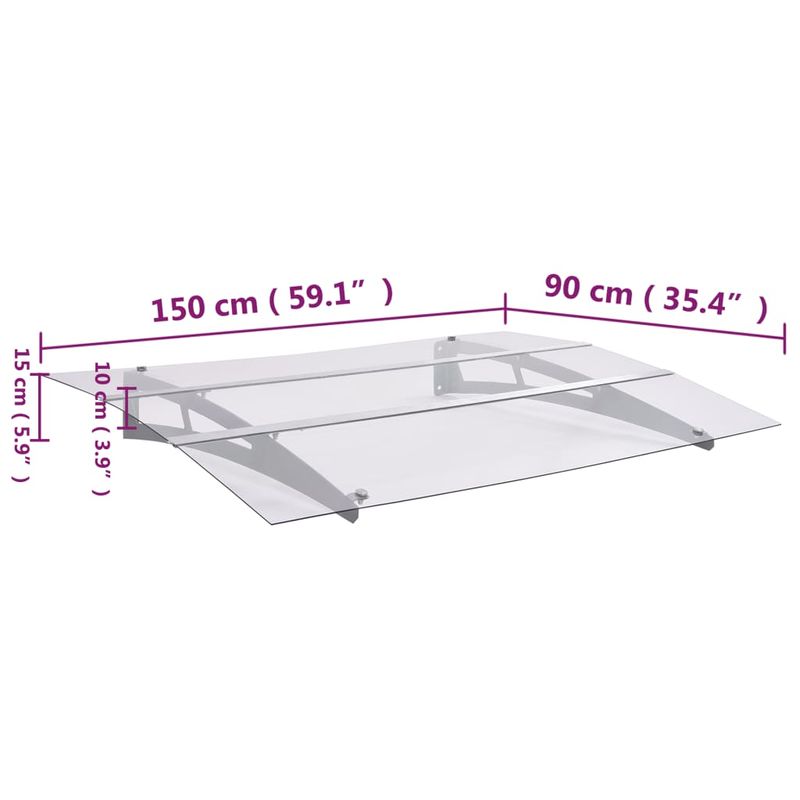 Casa si Gradina - Gradina si terasa - Umbrele si pavilioane - Pavilioane - Baldachin usa argintiu si transparent 150x90 cm PET - Infinity.ro