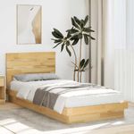 Casa si Gradina - Mobilier - Paturi si accesorii - Paturi - Cadru de pat cu tablie fara saltea 80x200 cm lemn masiv stejar - Infinity.ro