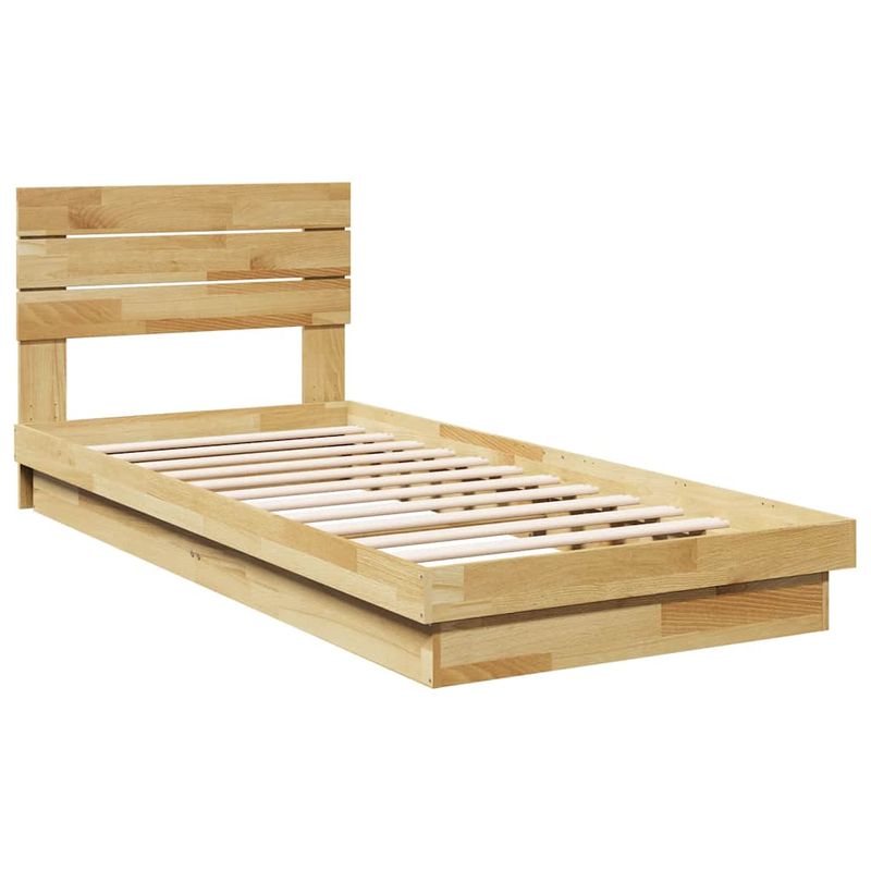 Casa si Gradina - Mobilier - Paturi si accesorii - Paturi - Cadru de pat cu tablie fara saltea 80x200 cm lemn masiv stejar - Infinity.ro