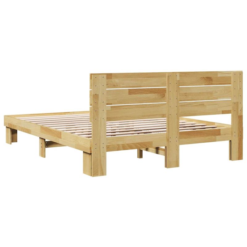 Casa si Gradina - Mobilier - Paturi si accesorii - Paturi - Cadru de pat cu tablie fara saltea 140x190 cm lemn masiv stejar - Infinity.ro