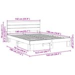 Casa si Gradina - Mobilier - Paturi si accesorii - Paturi - Cadru de pat cu tablie fara saltea 140x190 cm lemn masiv stejar - Infinity.ro
