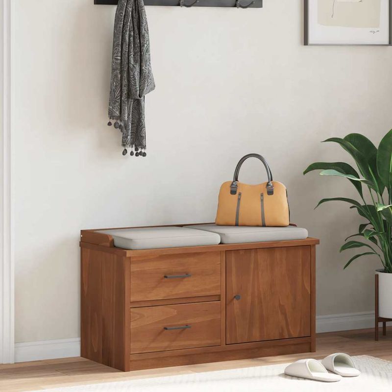 Casa si Gradina - Mobilier - Organizare si depozitare - Bancute - Banca pentru hol „SANDNES” 87x40x50 cm, din lemn masiv de pin - Infinity.ro