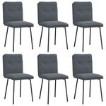 Casa si Gradina - Mobilier - Scaune si fotolii - Scaune - Scaune de bucatarie, 6 buc., gri inchis, catifea - Infinity.ro