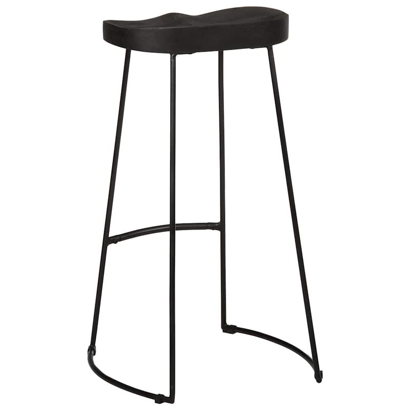 Casa si Gradina - Mobilier - Scaune si fotolii - Scaune - Scaune de bar 2 buc Negru 45x40x78 cm lemn masiv de mango - Infinity.ro