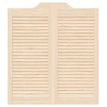 Casa si Gradina - Constructii - Usi interior, exterior si garaj - Usi garaj - Usi batante cu jaluzele 1 pereche 90x80 cm lemn masiv de pin - Infinity.ro