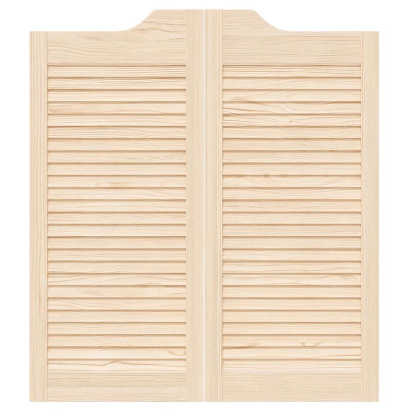 Casa si Gradina - Constructii - Usi interior, exterior si garaj - Usi garaj - Usi batante cu jaluzele 1 pereche 90x80 cm lemn masiv de pin - Infinity.ro