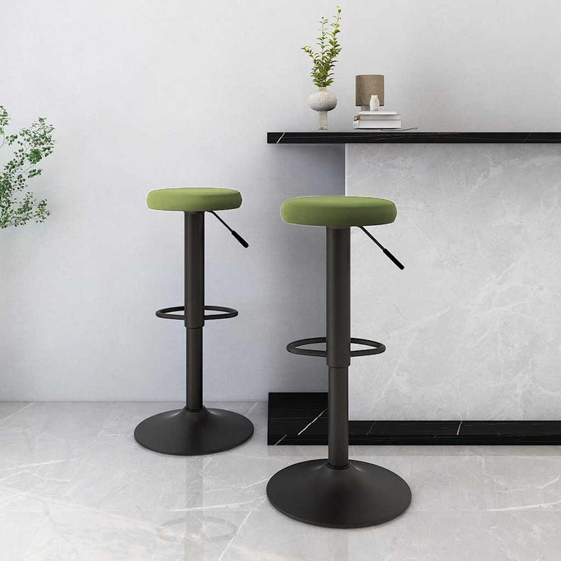 Casa si Gradina - Mobilier - Scaune si fotolii - Scaune - Scaune de bar, 2 buc., verde deschis, catifea - Infinity.ro
