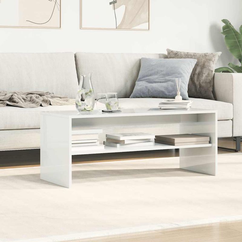 Casa si Gradina - Mobilier - Comode si corpuri - Comode - Comoda TV, alb lucios, 100 x 40 x 40 cm, PAL - Infinity.ro