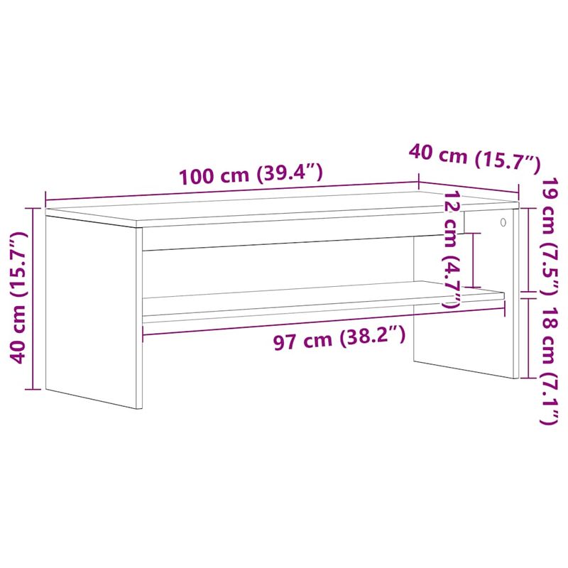 Casa si Gradina - Mobilier - Comode si corpuri - Comode - Comoda TV, gri sonoma, 100x40x40 cm, lemn compozit - Infinity.ro