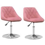 Casa si Gradina - Mobilier - Scaune si fotolii - Scaune - Scaune de bucatarie pivotante, 2 buc., roz, catifea - Infinity.ro
