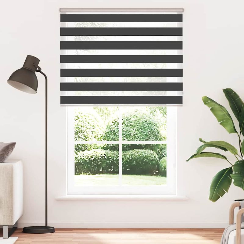 Casa si Gradina - Textile si covoare - Rulouri si jaluzele - Jaluzea tip zebra neagra latime tesatura 145,9 cm poliester, mărime 150x200 cm - Infinity.ro