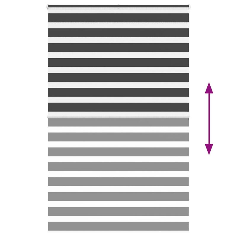 Casa si Gradina - Textile si covoare - Rulouri si jaluzele - Jaluzea tip zebra neagra latime tesatura 145,9 cm poliester, mărime 150x200 cm - Infinity.ro