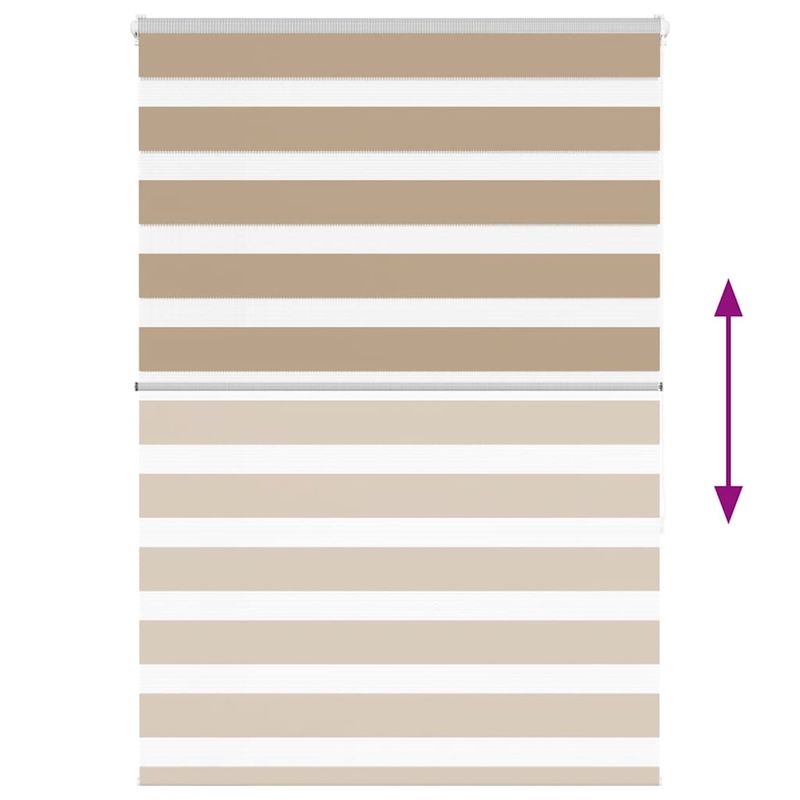 Casa si Gradina - Textile si covoare - Rulouri si jaluzele - Jaluzea tip zebra 110x150 cm latime tesatura 105,9 cm poliester, sand brown - Infinity.ro