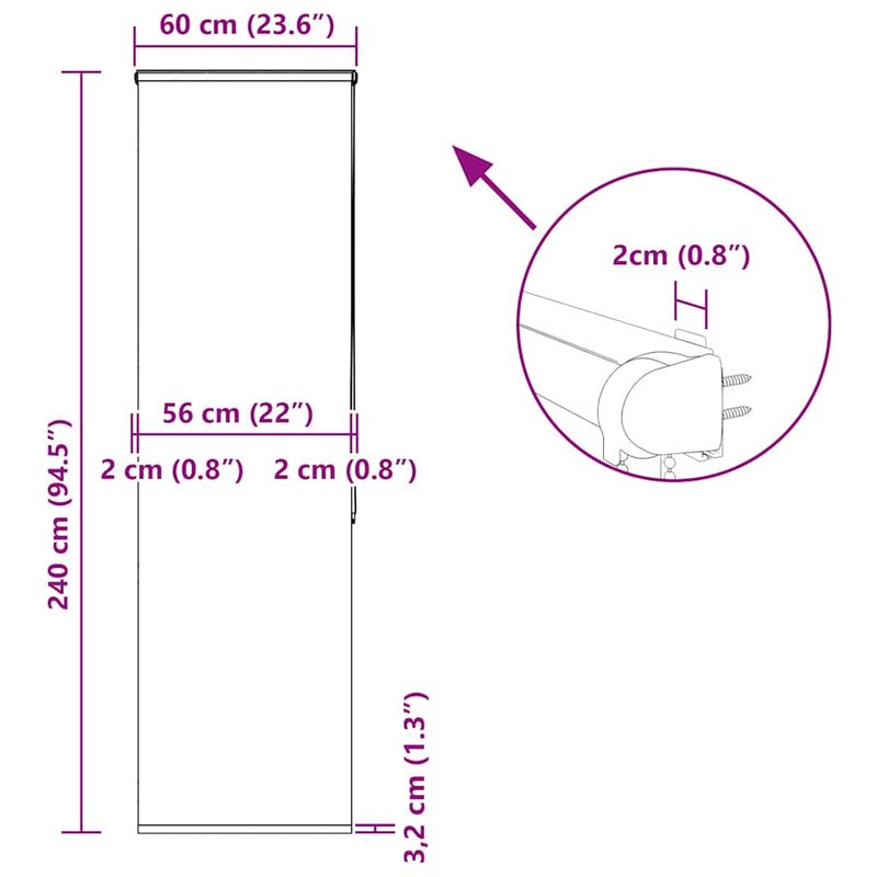Casa si Gradina - Textile si covoare - Rulouri si jaluzele - Jaluza cu role de dus cu caseta 60x240 cm latime material 56 cm, pătrat - Infinity.ro