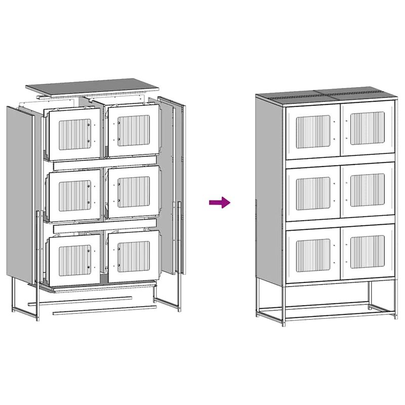 Casa si Gradina - Mobilier - Comode si corpuri - Corpuri bucatarie - Dulap inalt, alb, 68x39x123 cm, otel - Infinity.ro