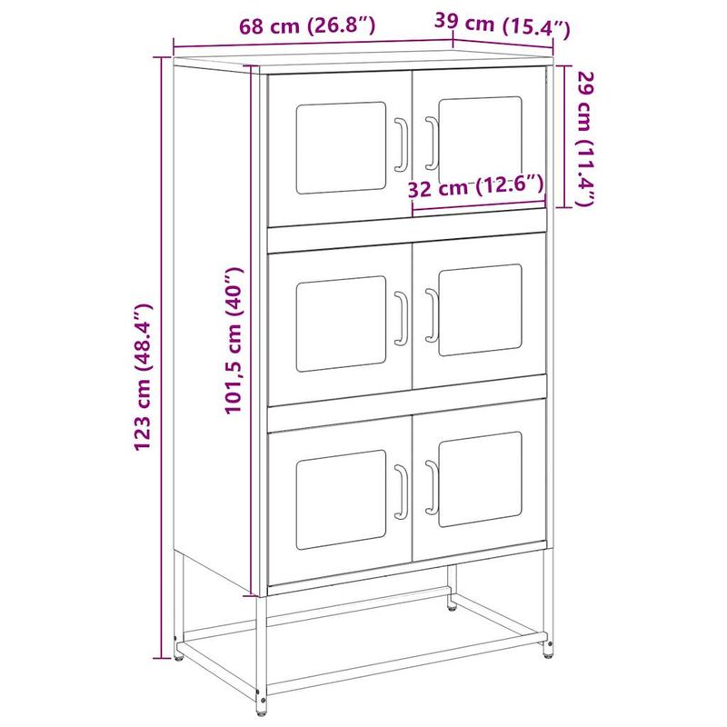 Casa si Gradina - Mobilier - Comode si corpuri - Corpuri bucatarie - Dulap inalt, alb, 68x39x123 cm, otel - Infinity.ro