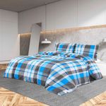 Casa si Gradina - Textile si covoare - Lenjerii de pat - Seturi de lenjerie - Set cu husa de pilota, albastru și gri, 135x200 cm, bumbac, cantitate în pachet: 2 - Infinity.ro