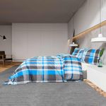 Casa si Gradina - Textile si covoare - Lenjerii de pat - Seturi de lenjerie - Set cu husa de pilota, albastru și gri, 135x200 cm, bumbac, cantitate în pachet: 2 - Infinity.ro