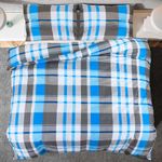 Casa si Gradina - Textile si covoare - Lenjerii de pat - Seturi de lenjerie - Set cu husa de pilota, albastru și gri, 135x200 cm, bumbac, cantitate în pachet: 2 - Infinity.ro