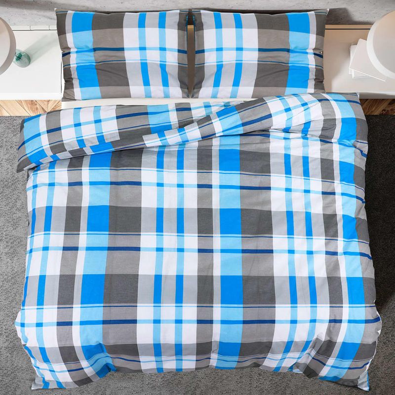 Casa si Gradina - Textile si covoare - Lenjerii de pat - Seturi de lenjerie - Set cu husa de pilota, albastru și gri, 135x200 cm, bumbac, cantitate în pachet: 2 - Infinity.ro