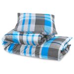Casa si Gradina - Textile si covoare - Lenjerii de pat - Seturi de lenjerie - Set cu husa de pilota, albastru și gri, 135x200 cm, bumbac, cantitate în pachet: 2 - Infinity.ro