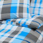 Casa si Gradina - Textile si covoare - Lenjerii de pat - Seturi de lenjerie - Set cu husa de pilota, albastru și gri, 135x200 cm, bumbac, cantitate în pachet: 2 - Infinity.ro