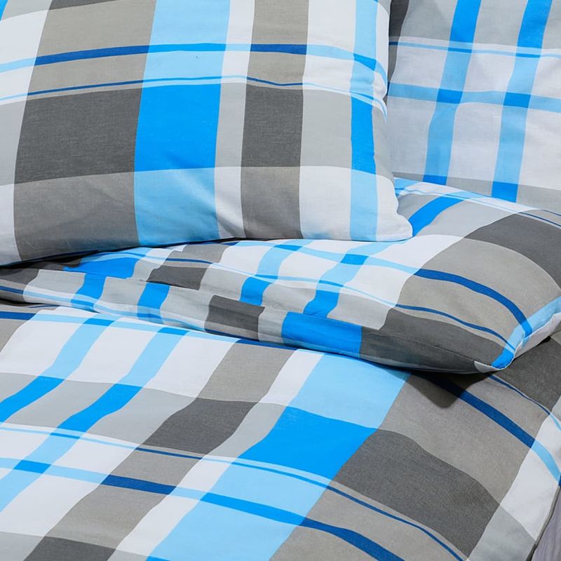 Casa si Gradina - Textile si covoare - Lenjerii de pat - Seturi de lenjerie - Set cu husa de pilota, albastru și gri, 135x200 cm, bumbac, cantitate în pachet: 2 - Infinity.ro