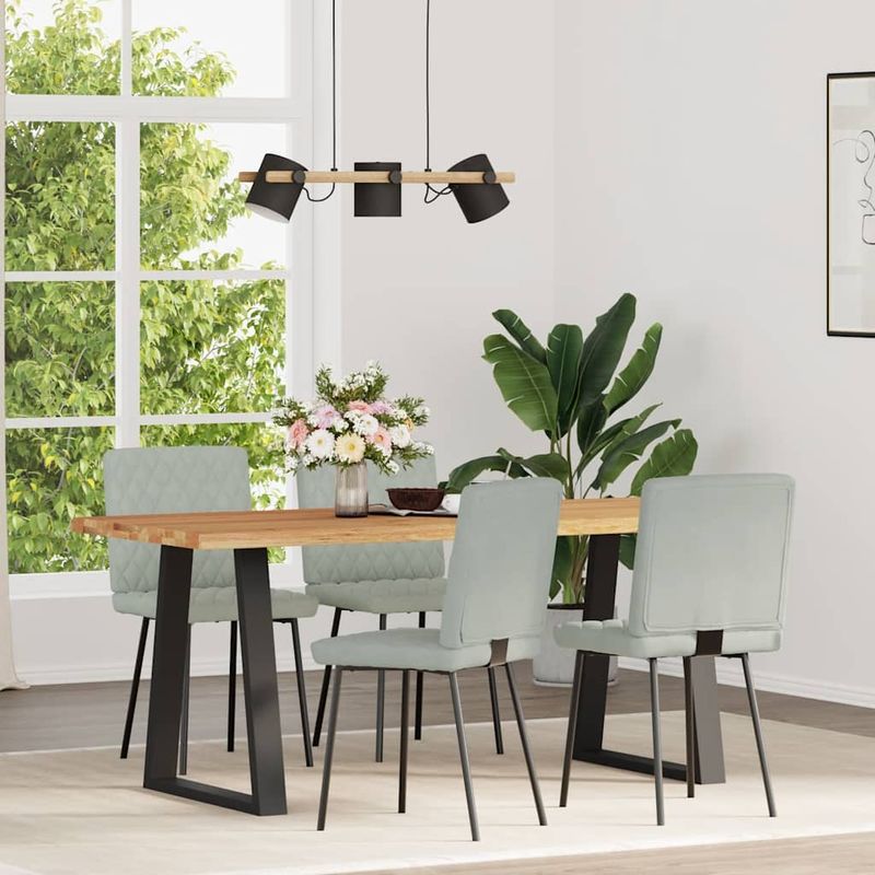 Casa si Gradina - Mobilier - Scaune si fotolii - Scaune - Scaune de bucatarie, 4 buc., gri deschis, catifea - Infinity.ro