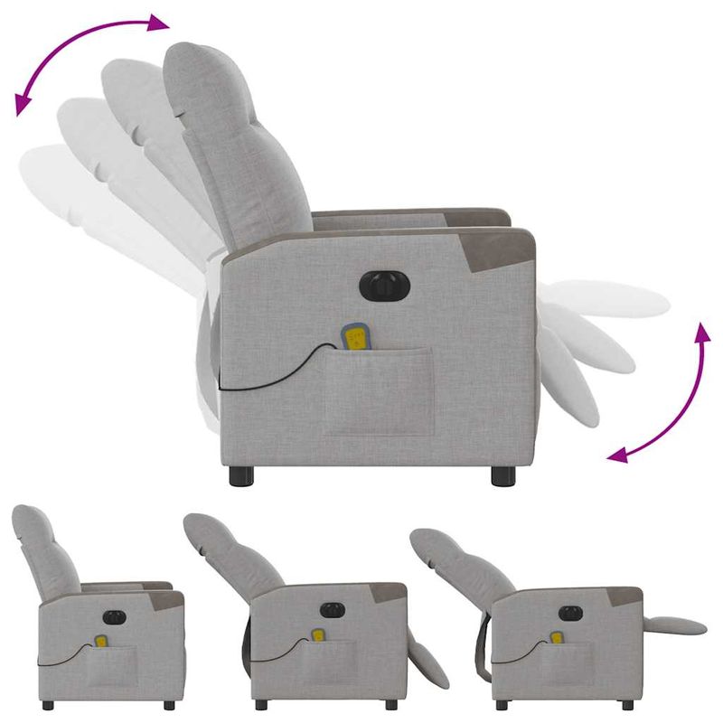 Ingrijire personala si Cosmetice - Sanatate si wellness - Articole wellness - Fotolii de masaj - Fotoliu reclinabil electric pentru masaj Cloud Grey Fabric - Infinity.ro