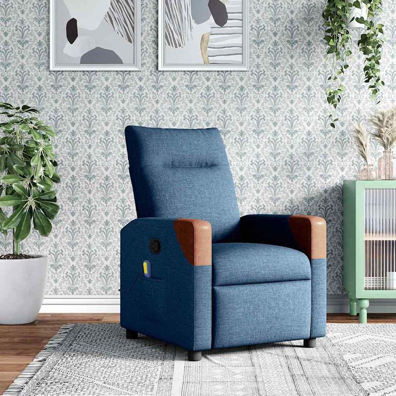 Ingrijire personala si Cosmetice - Sanatate si wellness - Articole wellness - Fotolii de masaj - Fotoliu de masaj rabatabil, albastru, textil - Infinity.ro