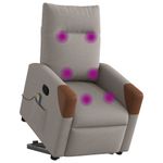 Ingrijire personala si Cosmetice - Sanatate si wellness - Articole wellness - Fotolii de masaj - Fotoliu rabatabil de masaj cu ridicare, gri taupe, textil - Infinity.ro