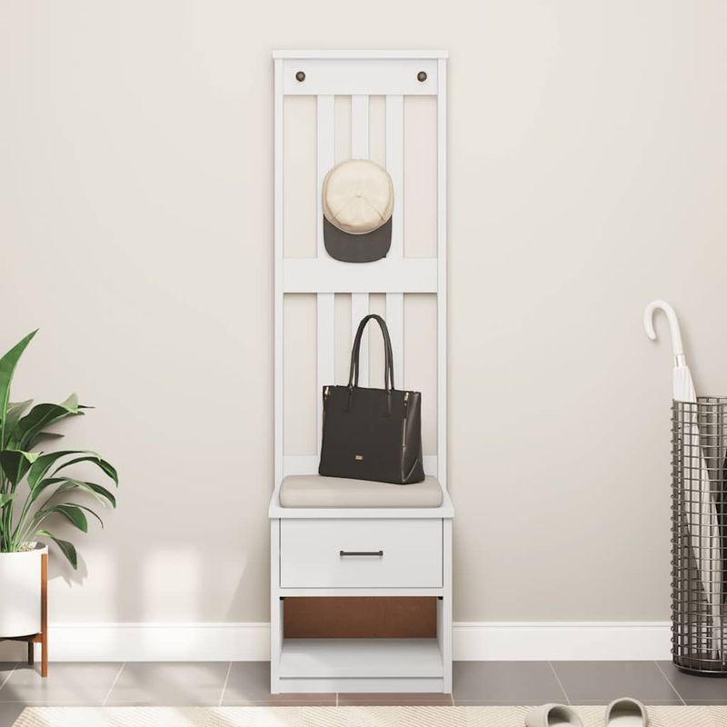 Casa si Gradina - Mobilier - Organizare si depozitare - Bancute - Arborele „SANDENS” alb 45x40x159,5 cm lemn masiv de pin - Infinity.ro