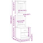 Casa si Gradina - Mobilier - Organizare si depozitare - Bancute - Arborele „SANDENS” alb 45x40x159,5 cm lemn masiv de pin - Infinity.ro