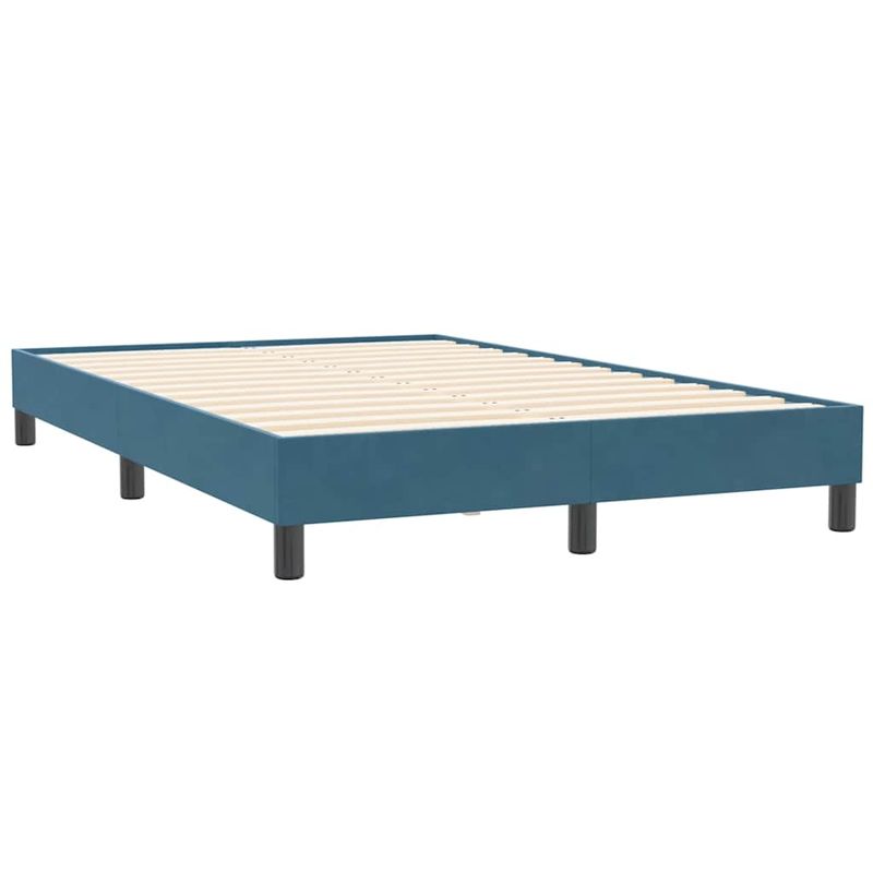 Casa si Gradina - Mobilier - Paturi si accesorii - Paturi - Pat cu arcuri fara saltea Albastru inchis 120x210 cm catifea - Infinity.ro