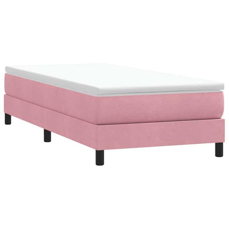 Casa si Gradina - Mobilier - Paturi si accesorii - Paturi - Pat cu arcuri fara saltea roz 80x220 cm catifea - Infinity.ro