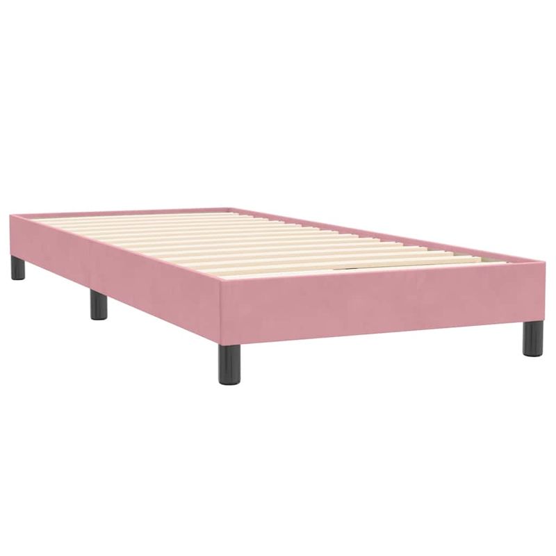 Casa si Gradina - Mobilier - Paturi si accesorii - Paturi - Pat cu arcuri fara saltea roz 80x220 cm catifea - Infinity.ro