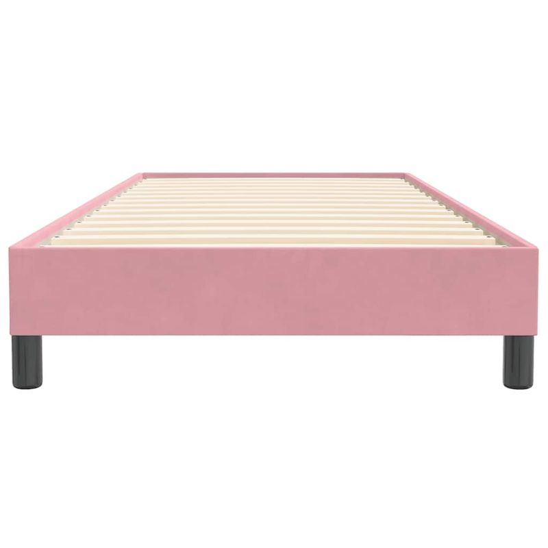 Casa si Gradina - Mobilier - Paturi si accesorii - Paturi - Pat cu arcuri fara saltea roz 80x220 cm catifea - Infinity.ro