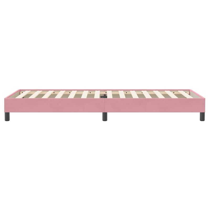 Casa si Gradina - Mobilier - Paturi si accesorii - Paturi - Pat cu arcuri fara saltea roz 80x220 cm catifea - Infinity.ro