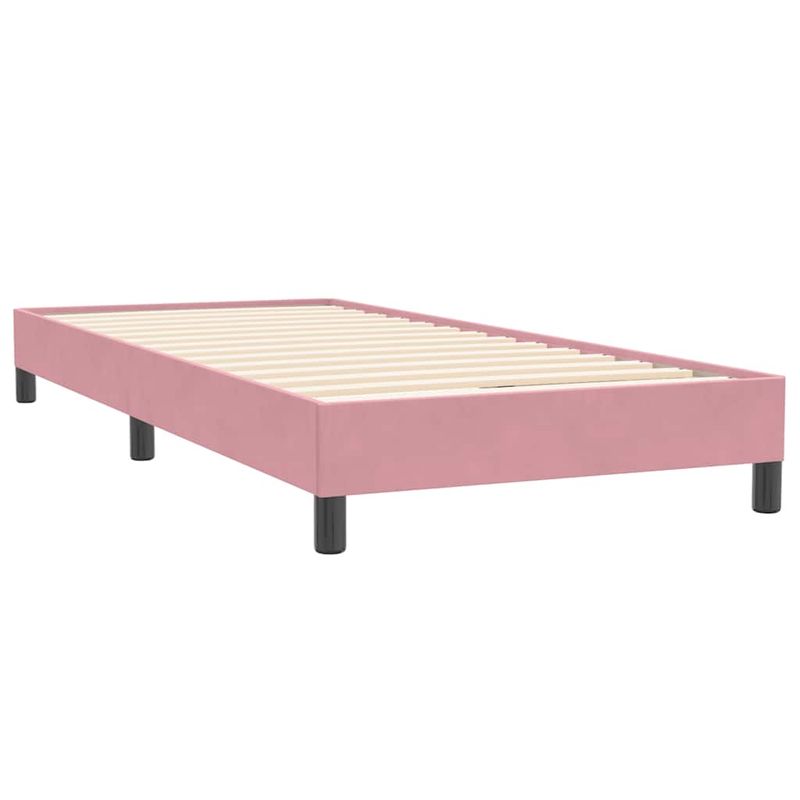 Casa si Gradina - Mobilier - Paturi si accesorii - Paturi - Pat cu arcuri fara saltea roz 80x220 cm catifea - Infinity.ro