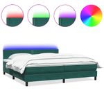 Casa si Gradina - Mobilier - Paturi si accesorii - Paturi - Pat box spring cu saltea, verde inchis, 180x220 cm, catifea - Infinity.ro