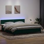 Casa si Gradina - Mobilier - Paturi si accesorii - Paturi - Pat box spring cu saltea, verde inchis, 180x220 cm, catifea - Infinity.ro