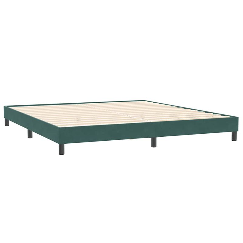 Casa si Gradina - Mobilier - Paturi si accesorii - Paturi - Pat box spring cu saltea, verde inchis, 180x220 cm, catifea - Infinity.ro