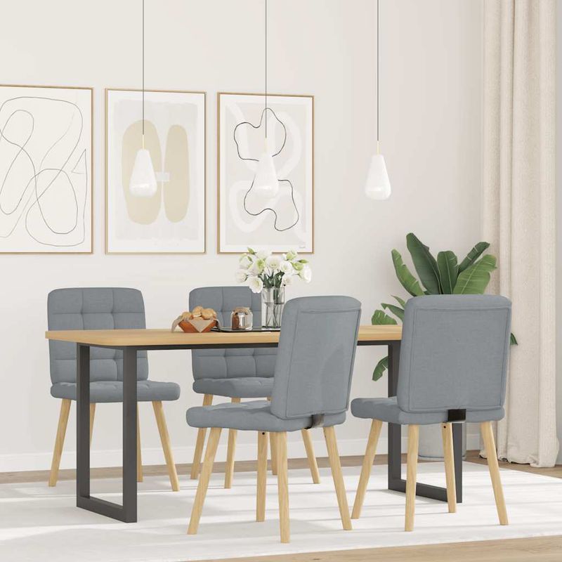 Casa si Gradina - Mobilier - Scaune si fotolii - Scaune - Scaune de bucatarie pivotante, 4 buc., gri deschis, textil - Infinity.ro