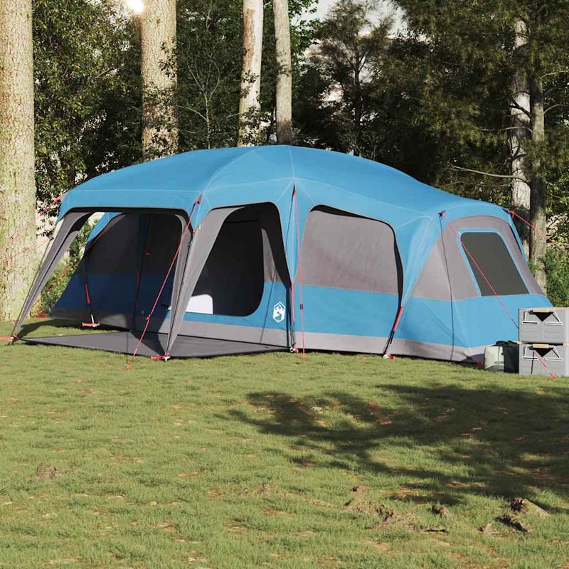 Sport si Outdoor - Camping - Corturi camping - Cort de familie cu dom veranda pentru 9 persoane, impermeabil, albastru - Infinity.ro