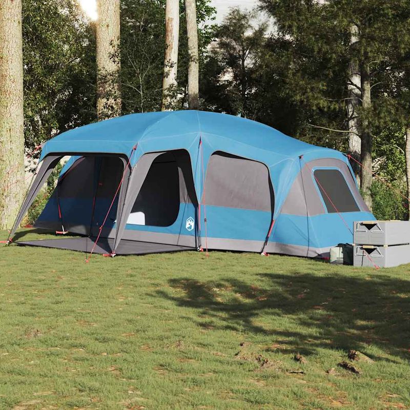 Sport si Outdoor - Camping - Corturi camping - Cort de familie cu dom veranda pentru 9 persoane, impermeabil, albastru - Infinity.ro