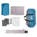 Sport si Outdoor - Camping - Corturi camping - Cort de familie cu dom veranda pentru 9 persoane, impermeabil, albastru - Infinity.ro